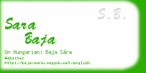 sara baja business card